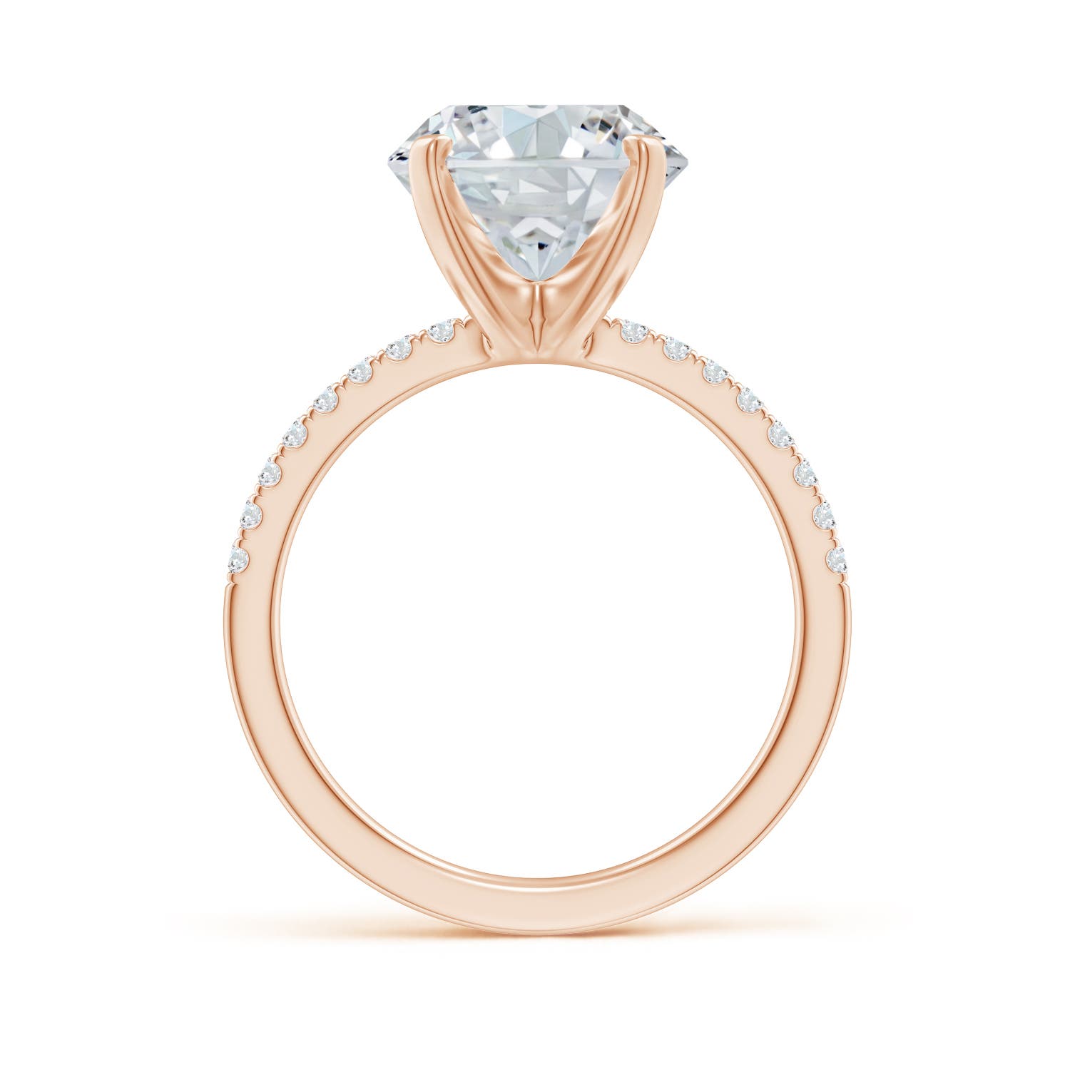11.5x9mm FGVS Lab-Grown Peg Head Oval Diamond Classic Engagement Ring in Rose Gold