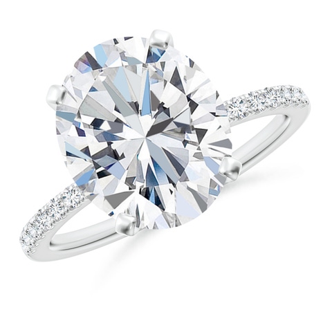 11.5x9mm FGVS Lab-Grown Peg Head Oval Diamond Classic Engagement Ring in White Gold