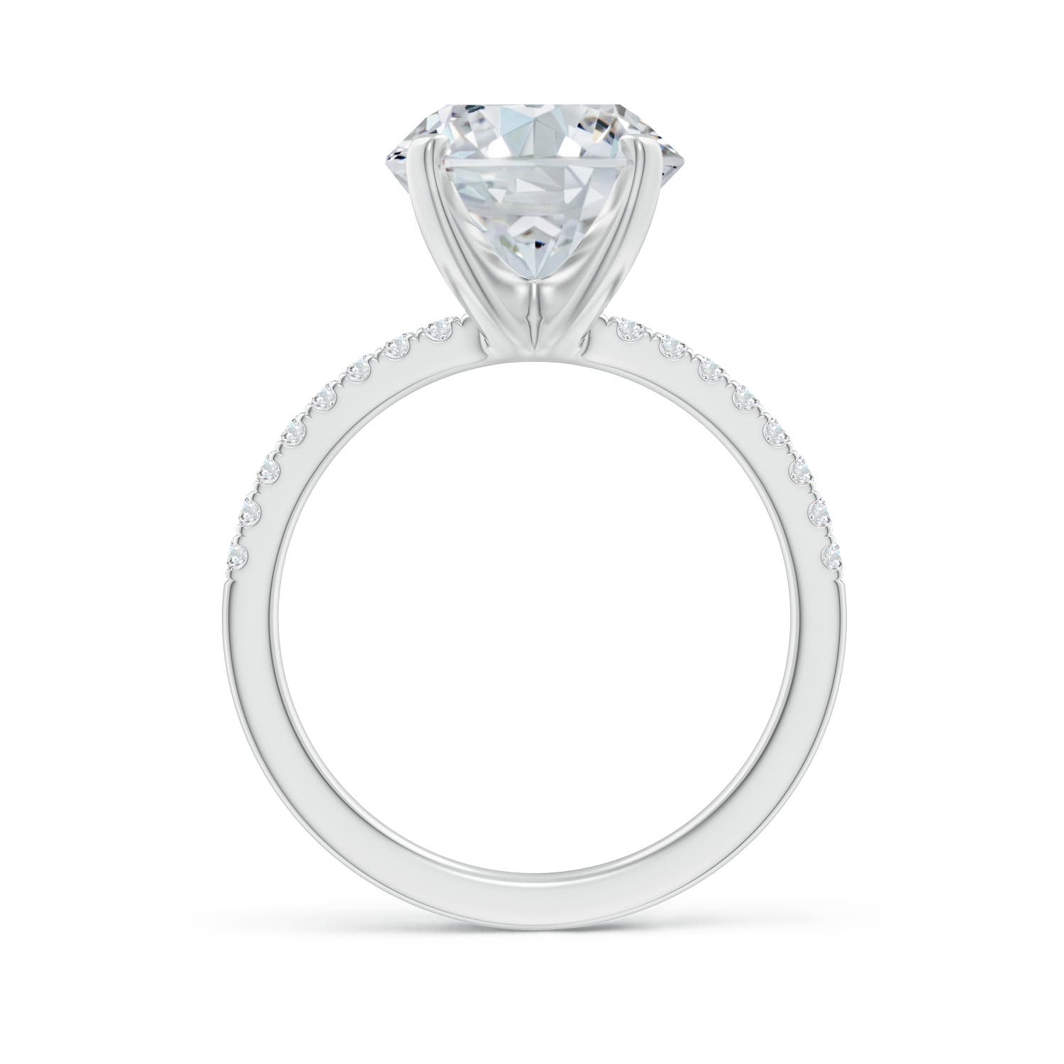 11.5x9mm FGVS Lab-Grown Peg Head Oval Diamond Classic Engagement Ring in White Gold