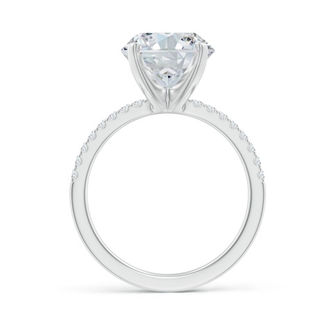 11.5x9mm FGVS Lab-Grown Peg Head Oval Diamond Classic Engagement Ring in White Gold