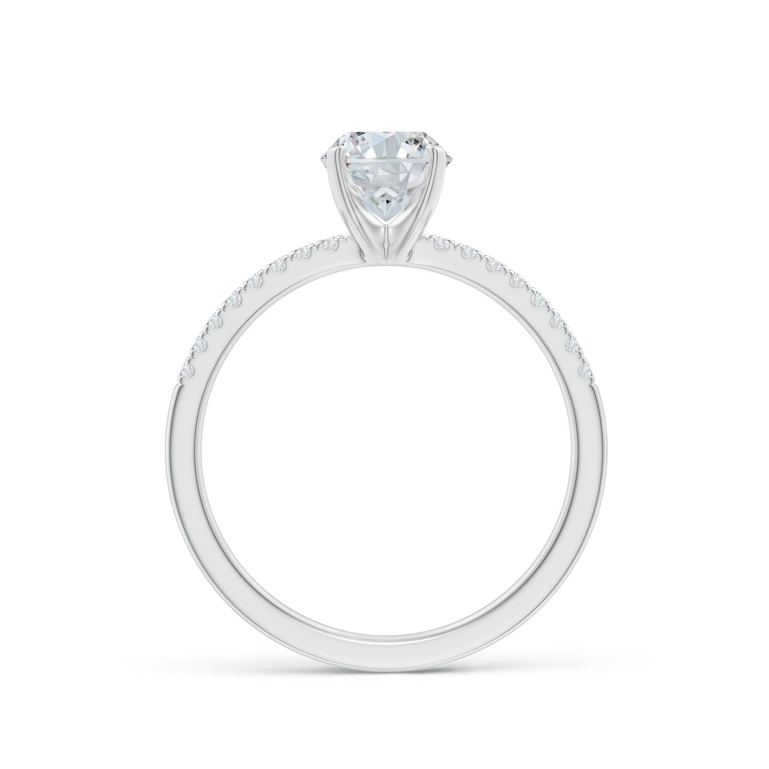8x6mm FGVS Lab-Grown Peg Head Oval Diamond Classic Engagement Ring in White Gold