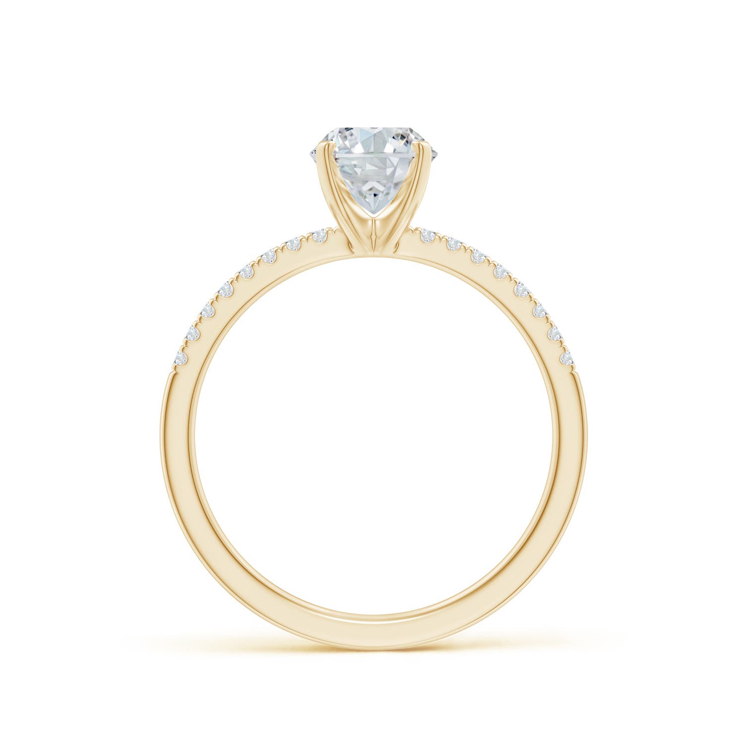 8x6mm FGVS Lab-Grown Peg Head Oval Diamond Classic Engagement Ring in Yellow Gold - side 3