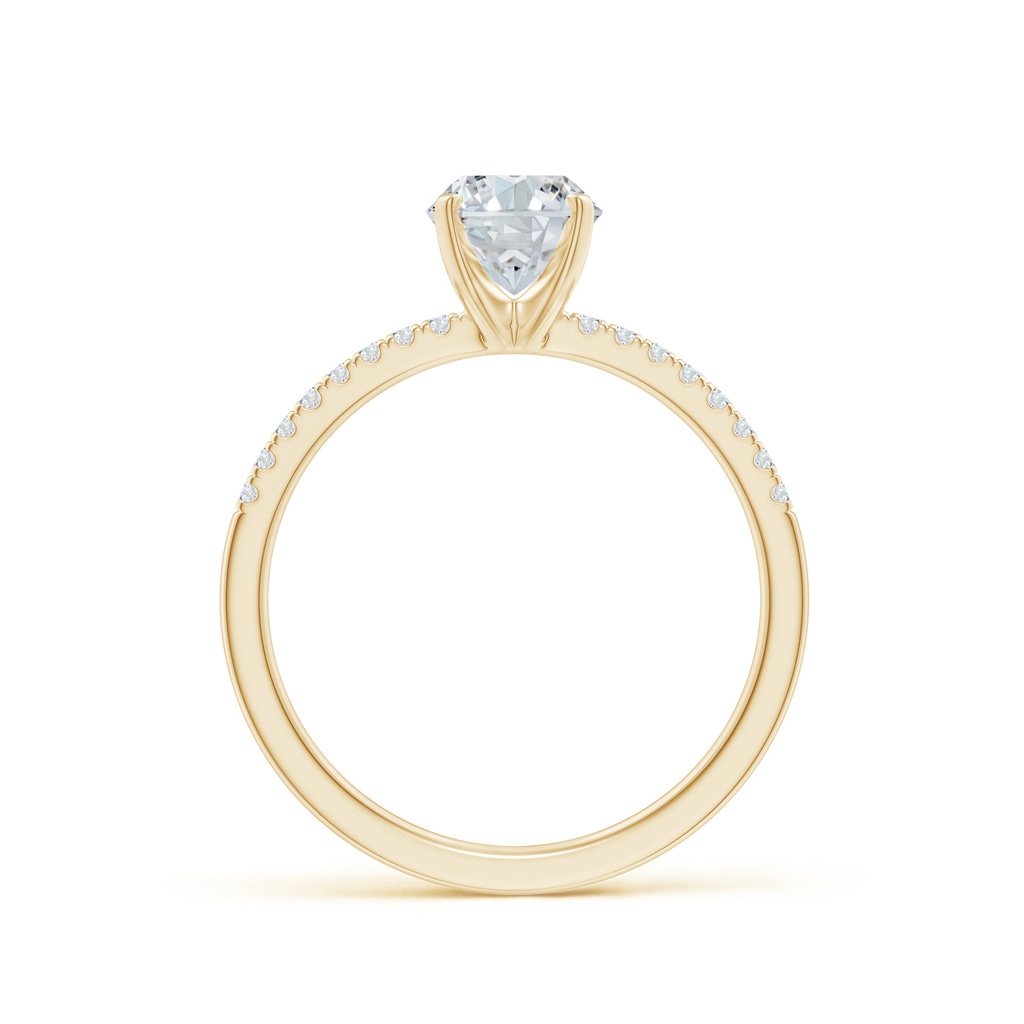 8x6mm FGVS Lab-Grown Peg Head Oval Diamond Classic Engagement Ring in Yellow Gold - side 199