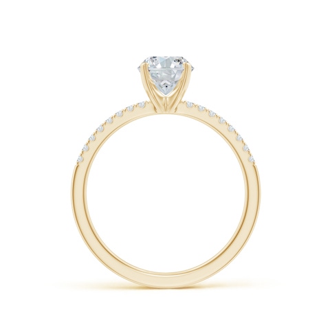 8x6mm FGVS Lab-Grown Peg Head Oval Diamond Classic Engagement Ring in Yellow Gold