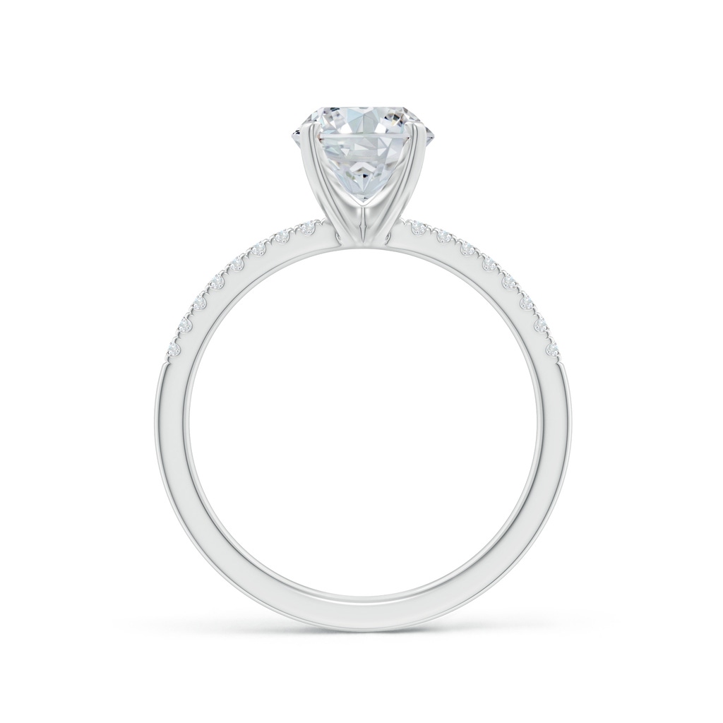 9x7mm FGVS Lab-Grown Peg Head Oval Diamond Classic Engagement Ring in White Gold - side 199