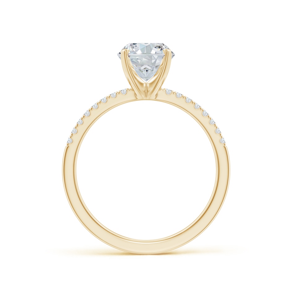 9x7mm FGVS Lab-Grown Peg Head Oval Diamond Classic Engagement Ring in Yellow Gold side 199