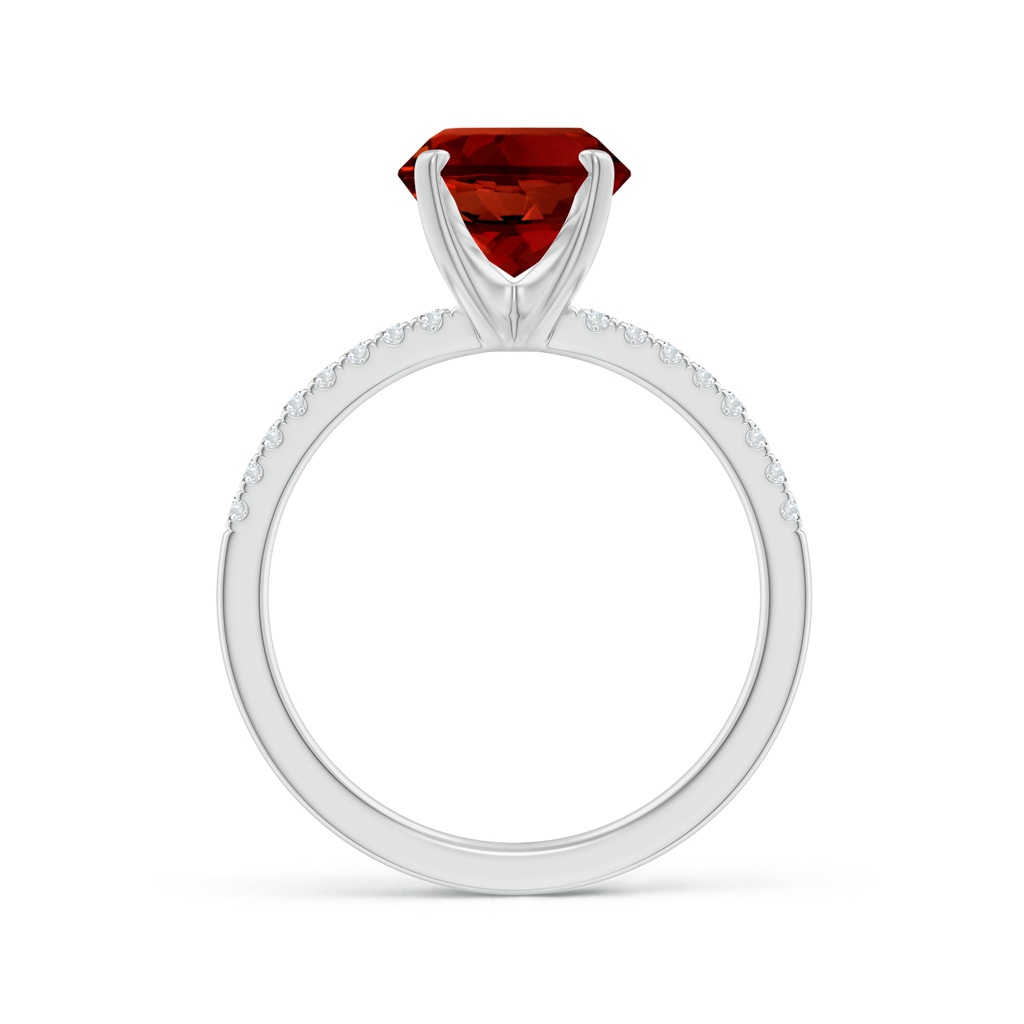 10x8mm Labgrown Lab-Grown Peg Head Oval Ruby Classic Engagement Ring in White Gold - side 199