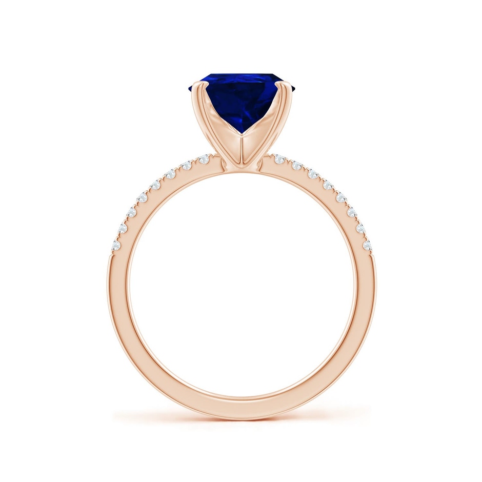 10x8mm Labgrown Lab-Grown Peg Head Pear Blue Sapphire Classic Engagement Ring in 18K Rose Gold side 199