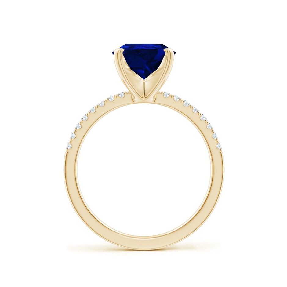 10x8mm Labgrown Lab-Grown Peg Head Pear Blue Sapphire Classic Engagement Ring in 18K Yellow Gold side 199