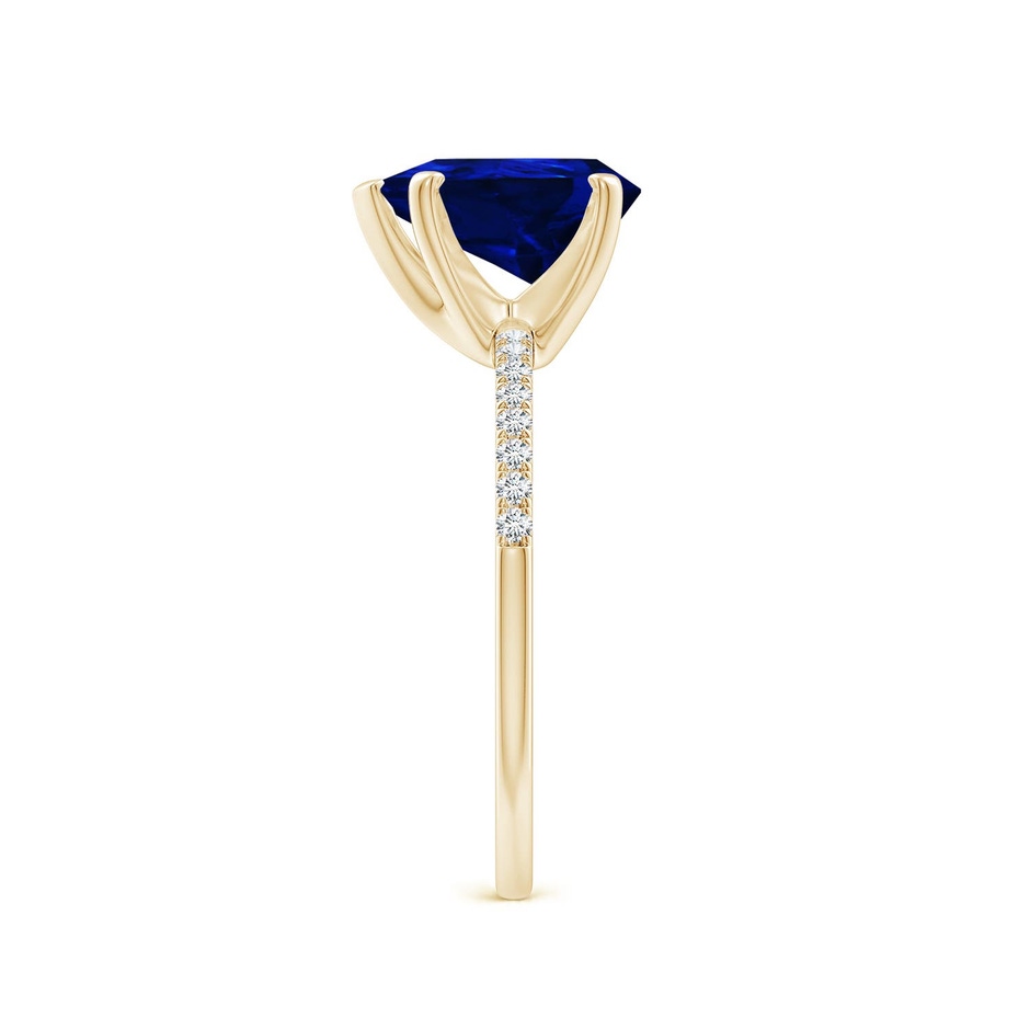 10x8mm Labgrown Lab-Grown Peg Head Pear Blue Sapphire Classic Engagement Ring in 18K Yellow Gold side 299