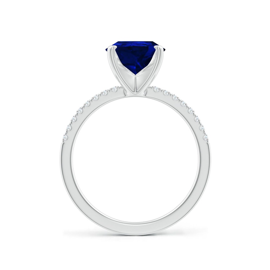 10x8mm Labgrown Lab-Grown Peg Head Pear Blue Sapphire Classic Engagement Ring in P950 Platinum side 199