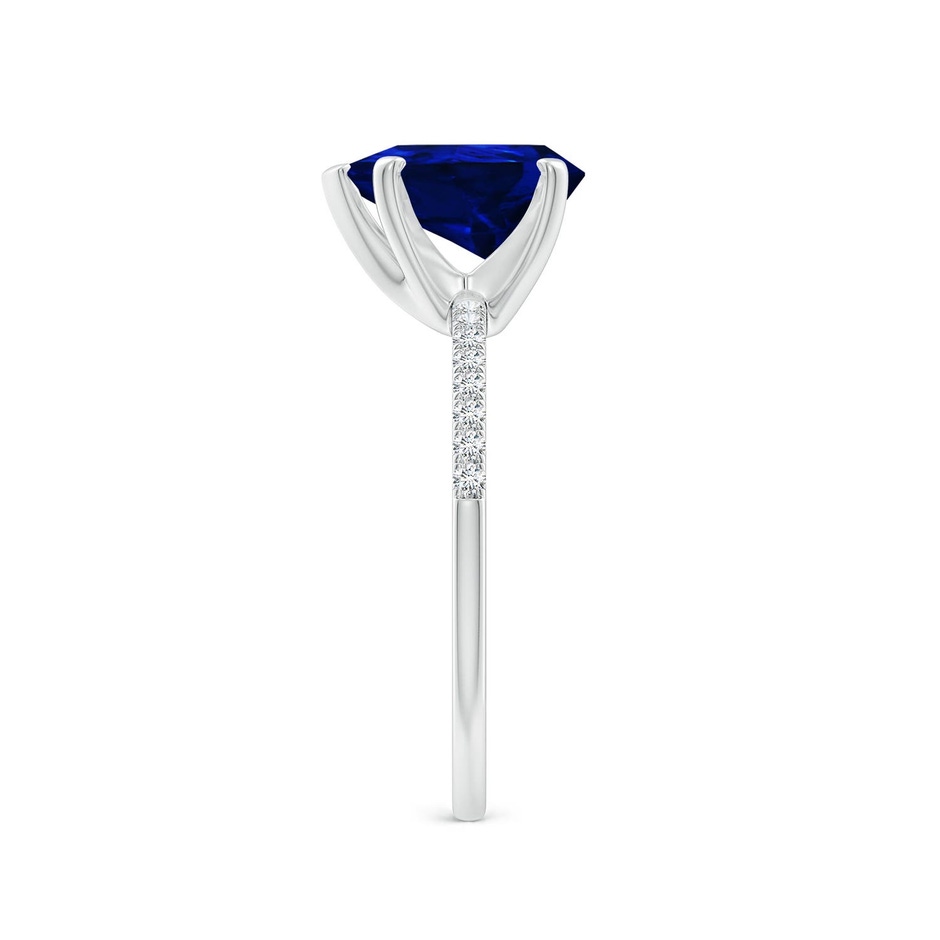 10x8mm Labgrown Lab-Grown Peg Head Pear Blue Sapphire Classic Engagement Ring in White Gold side 299