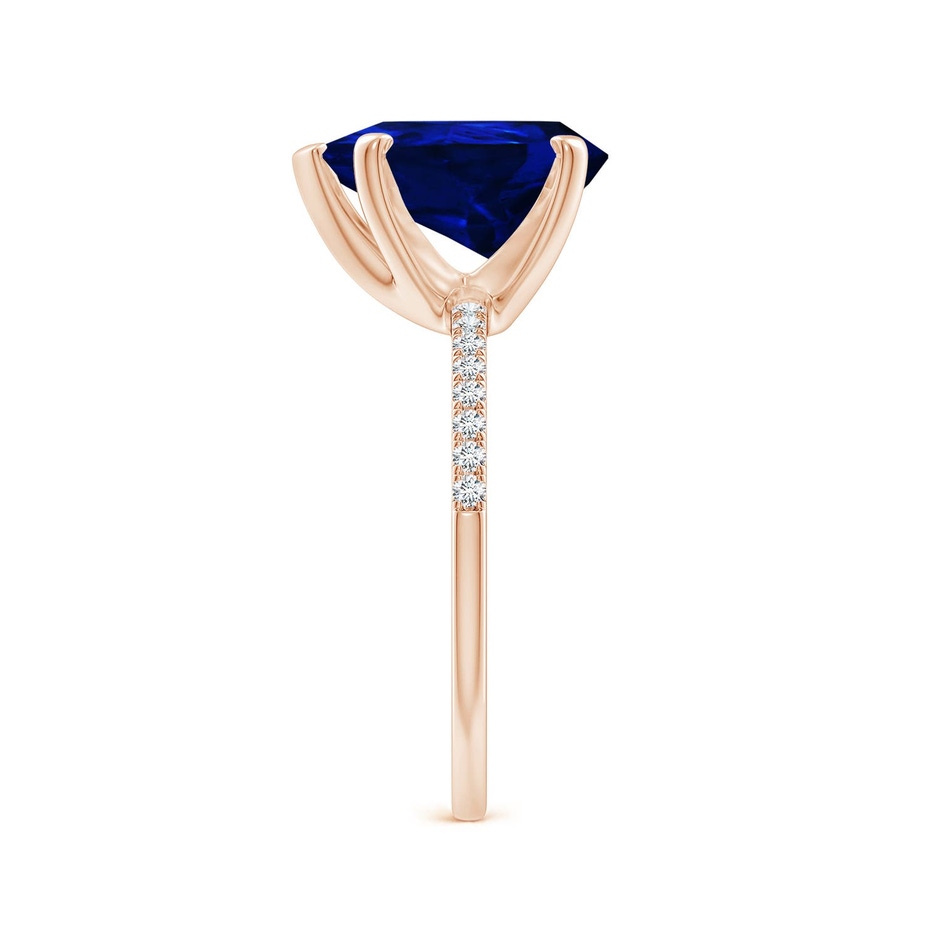 12x10mm Labgrown Lab-Grown Peg Head Pear Blue Sapphire Classic Engagement Ring in 18K Rose Gold side 299
