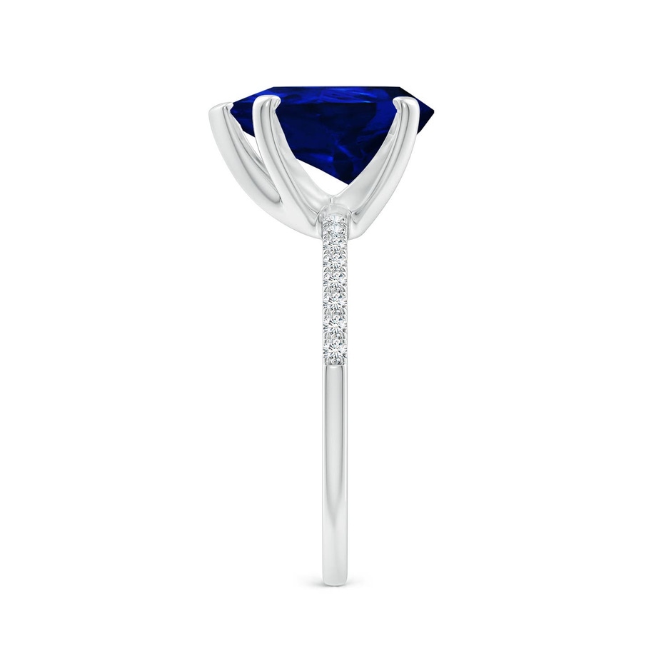 12x10mm Labgrown Lab-Grown Peg Head Pear Blue Sapphire Classic Engagement Ring in P950 Platinum side 299