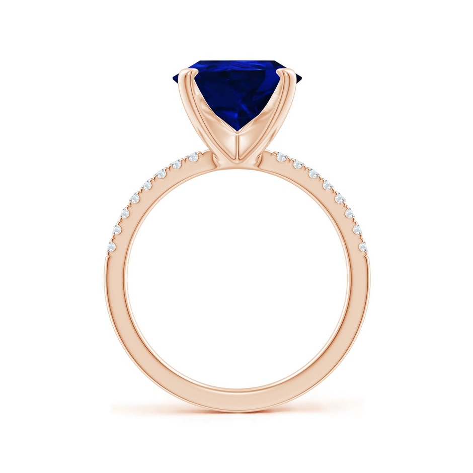 12x10mm Labgrown Lab-Grown Peg Head Pear Blue Sapphire Classic Engagement Ring in Rose Gold side 199