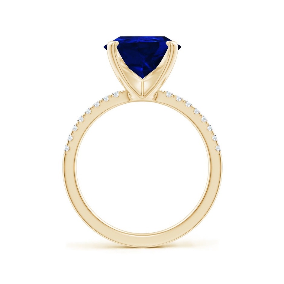 12x10mm Labgrown Lab-Grown Peg Head Pear Blue Sapphire Classic Engagement Ring in Yellow Gold side 199