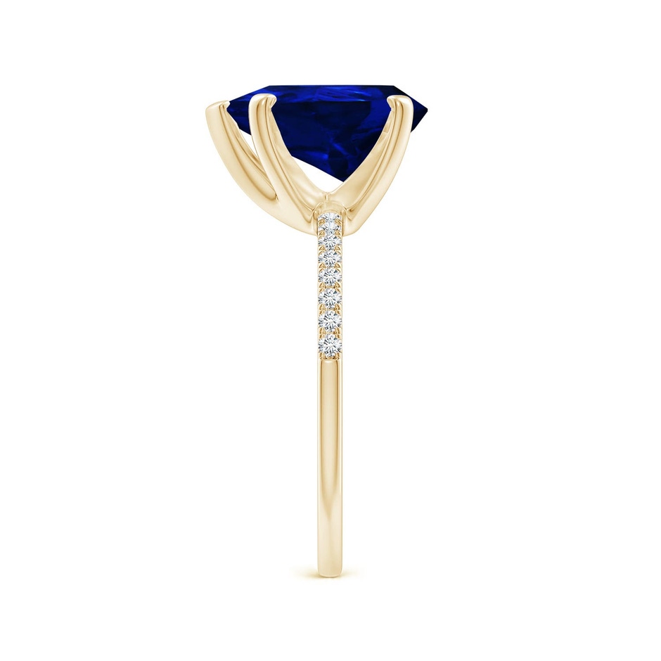12x10mm Labgrown Lab-Grown Peg Head Pear Blue Sapphire Classic Engagement Ring in Yellow Gold side 299