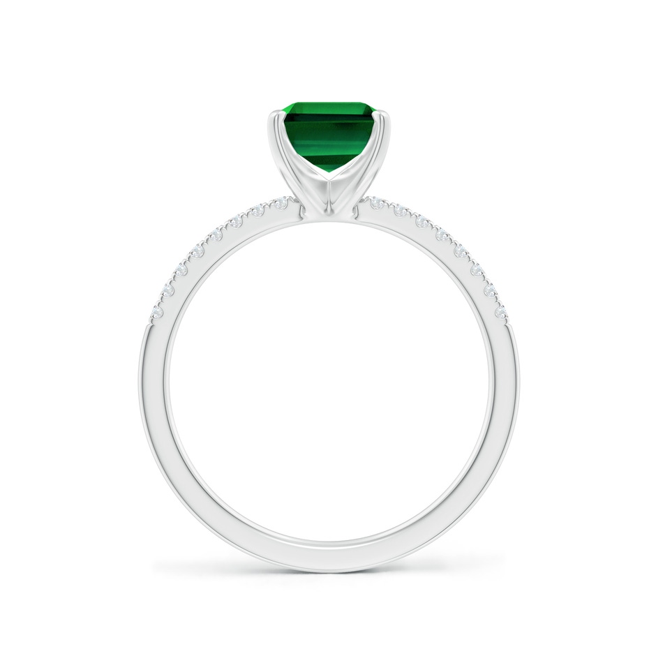 8x6mm Labgrown Lab-Grown Peg Head Emerald-Cut Emerald Classic Engagement Ring in White Gold side 199