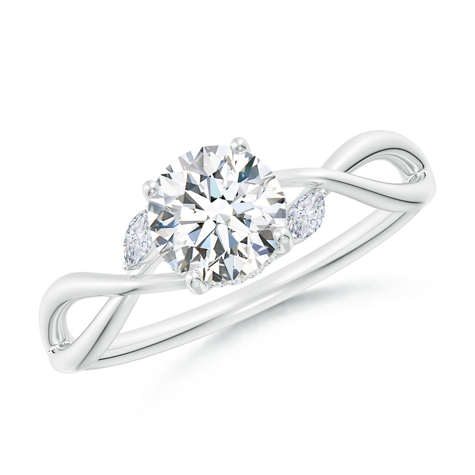 5.9mm FGVS Lab-Grown Nature-Inspired Round Diamond Hidden Halo Engagement Ring in White Gold 