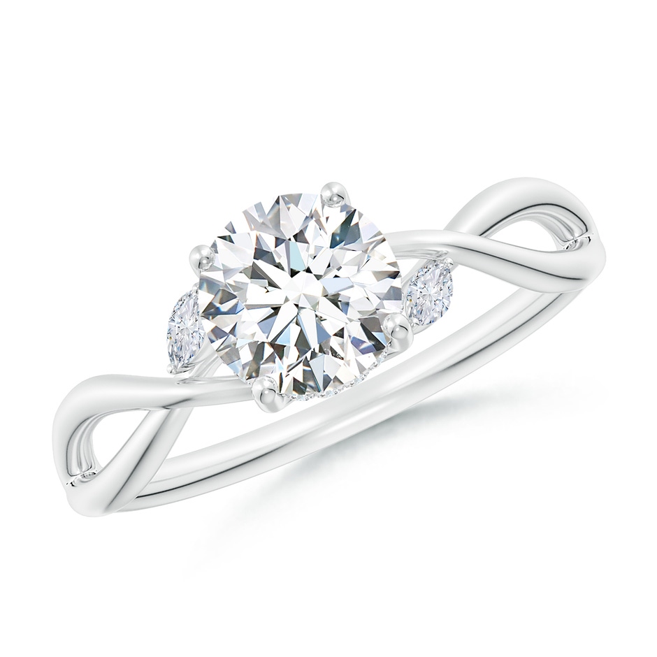 6.4mm FGVS Lab-Grown Nature-Inspired Round Diamond Hidden Halo Engagement Ring in P950 Platinum 