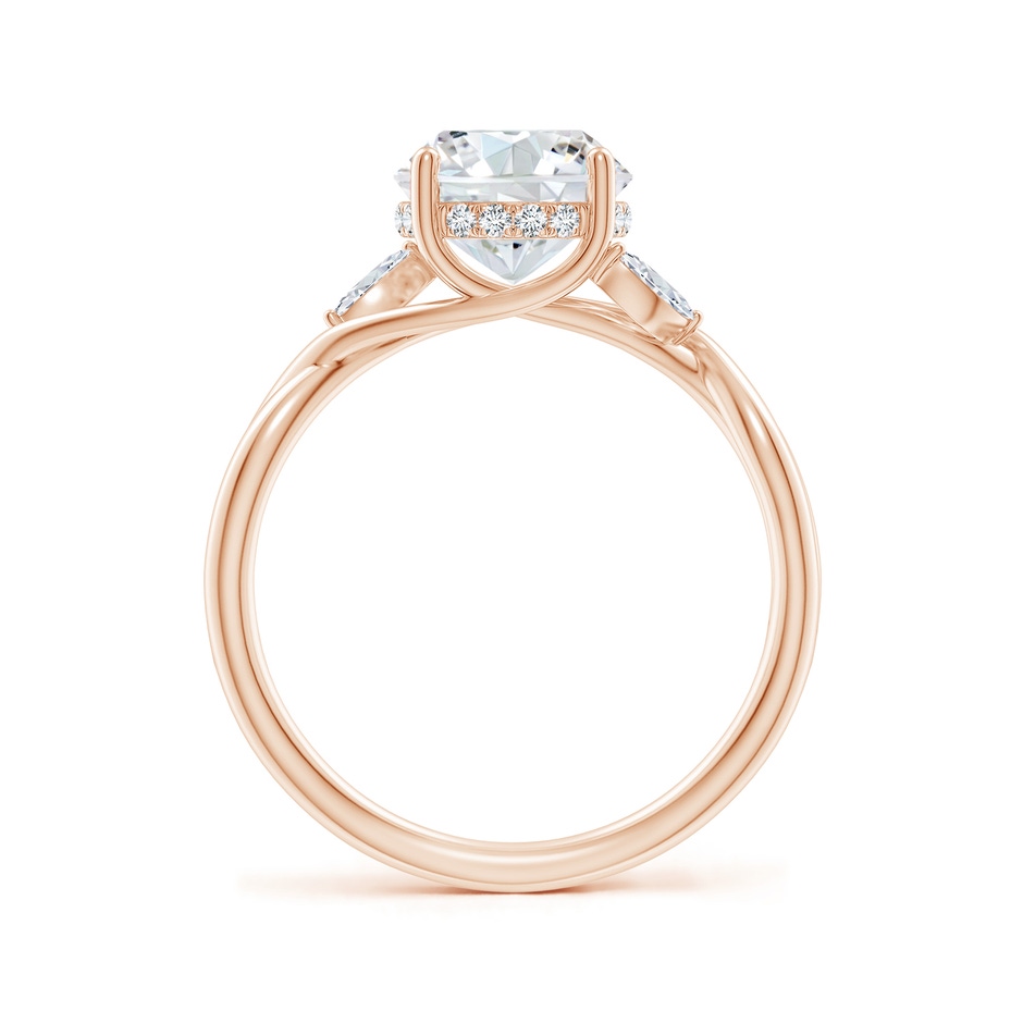 8mm FGVS Lab-Grown Nature-Inspired Round Diamond Hidden Halo Engagement Ring in Rose Gold side 199