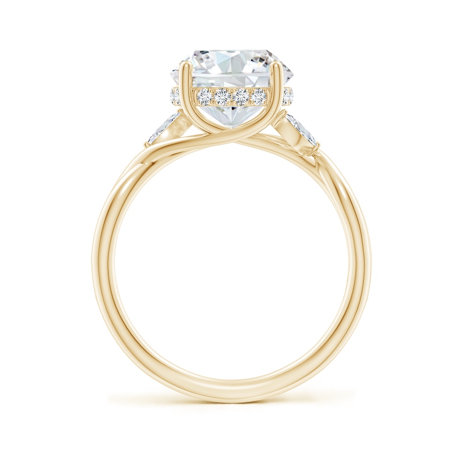 9.2mm FGVS Lab-Grown Nature-Inspired Round Diamond Hidden Halo Engagement Ring in Yellow Gold side 199
