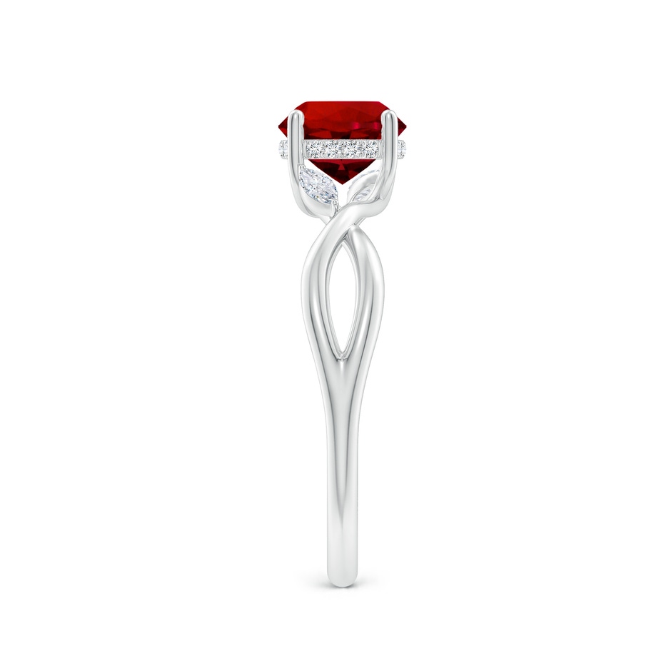 6.5mm Labgrown Lab-Grown Nature-Inspired Round Ruby Hidden Halo Engagement Ring in White Gold side 299