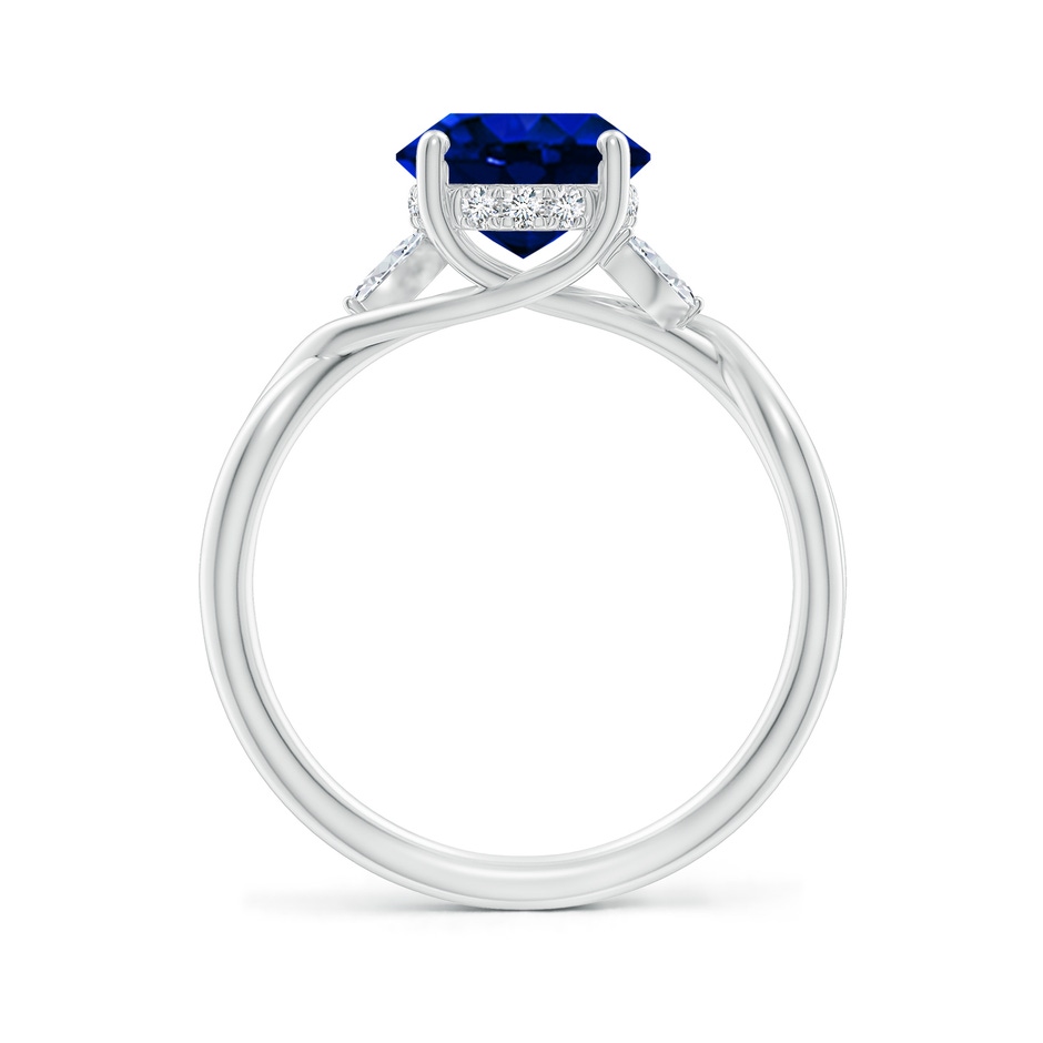 10x8mm Labgrown Lab-Grown Nature-Inspired Oval Blue Sapphire Hidden Halo Engagement Ring in P950 Platinum side 199
