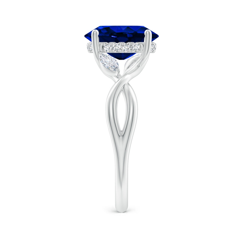 10x8mm Labgrown Lab-Grown Nature-Inspired Oval Blue Sapphire Hidden Halo Engagement Ring in White Gold side 299