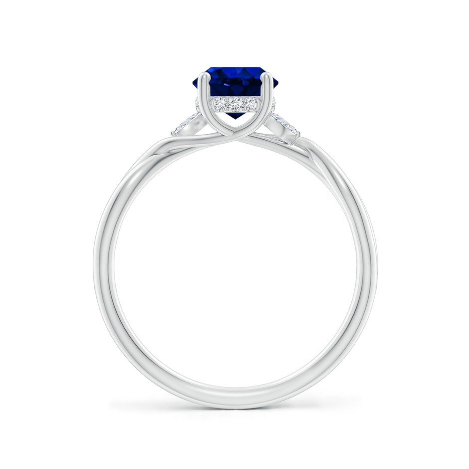 8x6mm Labgrown Lab-Grown Nature-Inspired Oval Blue Sapphire Hidden Halo Engagement Ring in White Gold side 199