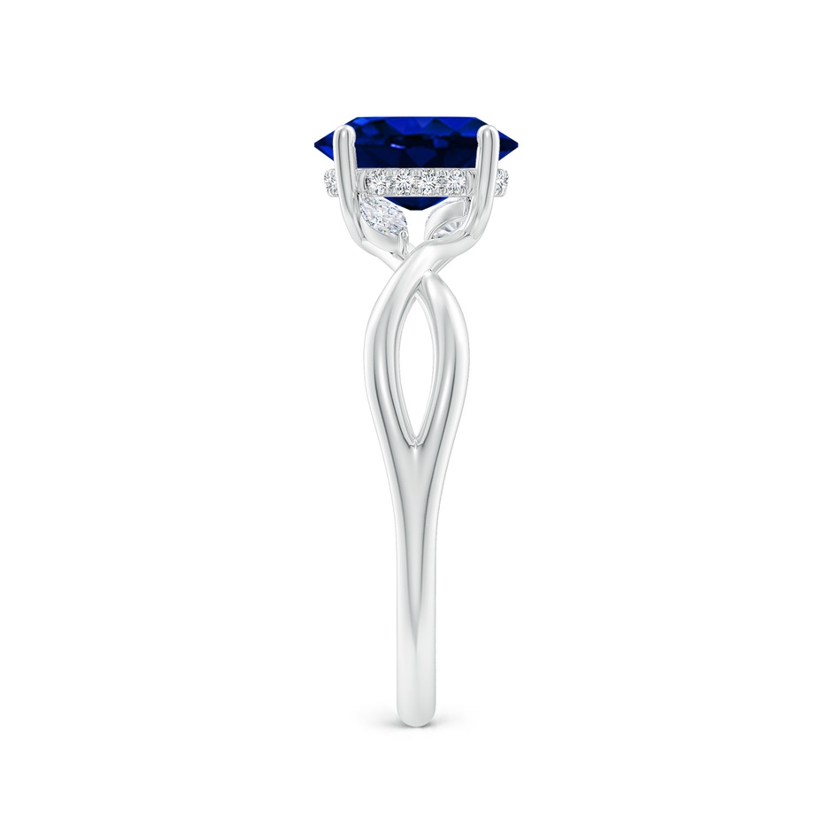 8x6mm Labgrown Lab-Grown Nature-Inspired Oval Blue Sapphire Hidden Halo Engagement Ring in White Gold side 299