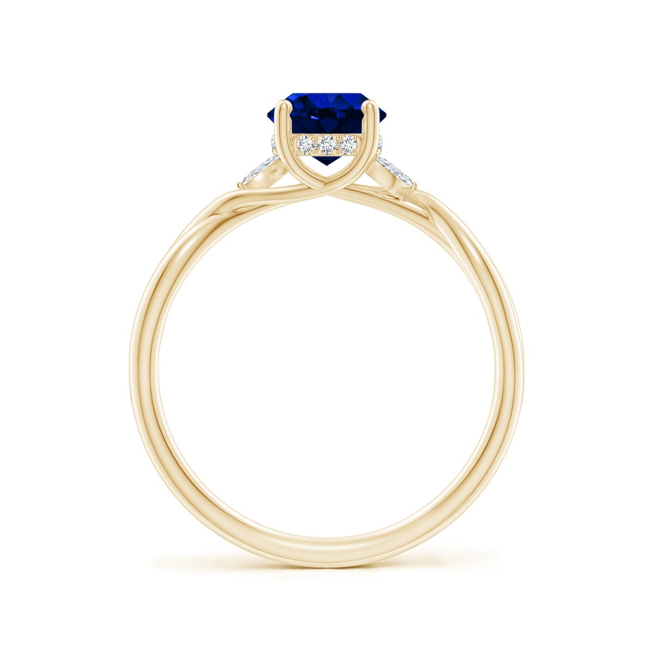 8x6mm Labgrown Lab-Grown Nature-Inspired Oval Blue Sapphire Hidden Halo Engagement Ring in Yellow Gold side 199