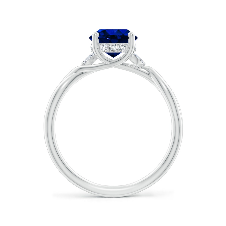 9x7mm Labgrown Lab-Grown Nature-Inspired Oval Blue Sapphire Hidden Halo Engagement Ring in White Gold side 199