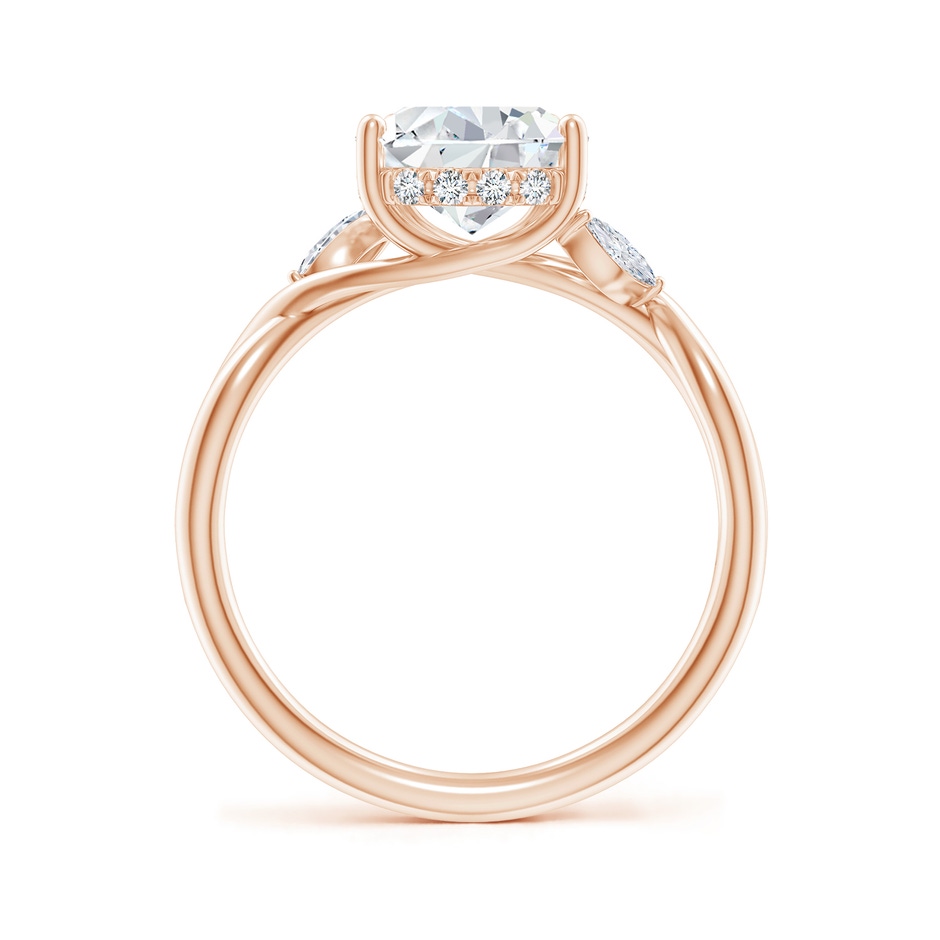 10x8mm FGVS Lab-Grown Nature-Inspired Pear Diamond Hidden Halo Engagement Ring in Rose Gold side 199