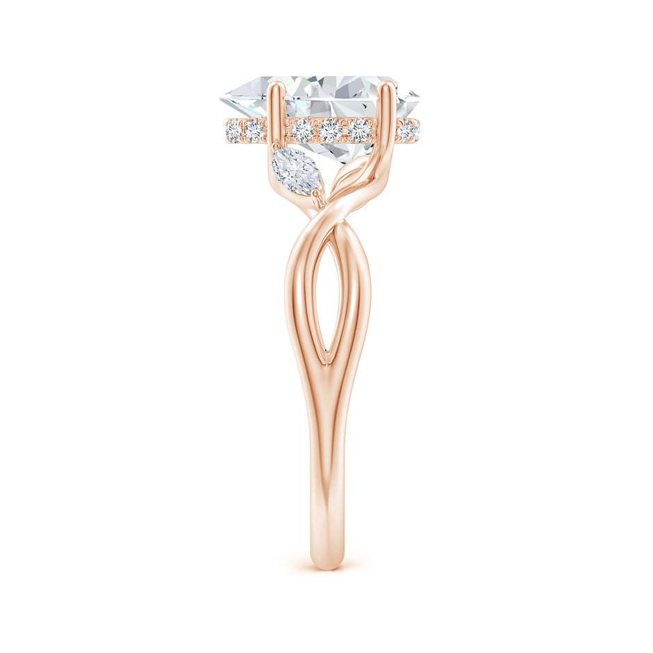 10x8mm FGVS Lab-Grown Nature-Inspired Pear Diamond Hidden Halo Engagement Ring in Rose Gold side 299