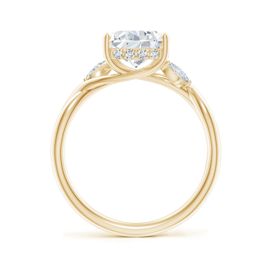 10x8mm FGVS Lab-Grown Nature-Inspired Pear Diamond Hidden Halo Engagement Ring in Yellow Gold side 199