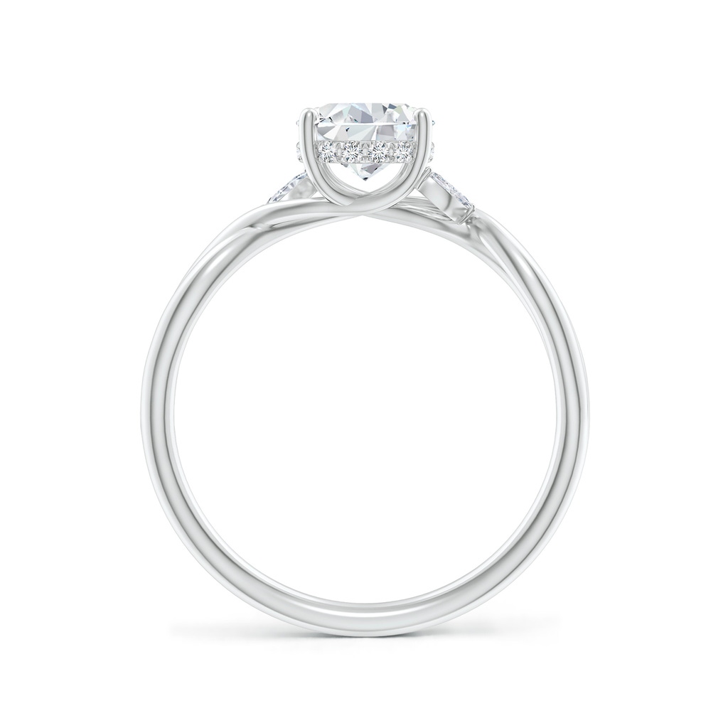 7.7x5.7mm FGVS Lab-Grown Nature-Inspired Pear Diamond Hidden Halo Engagement Ring in 18K White Gold - side 199