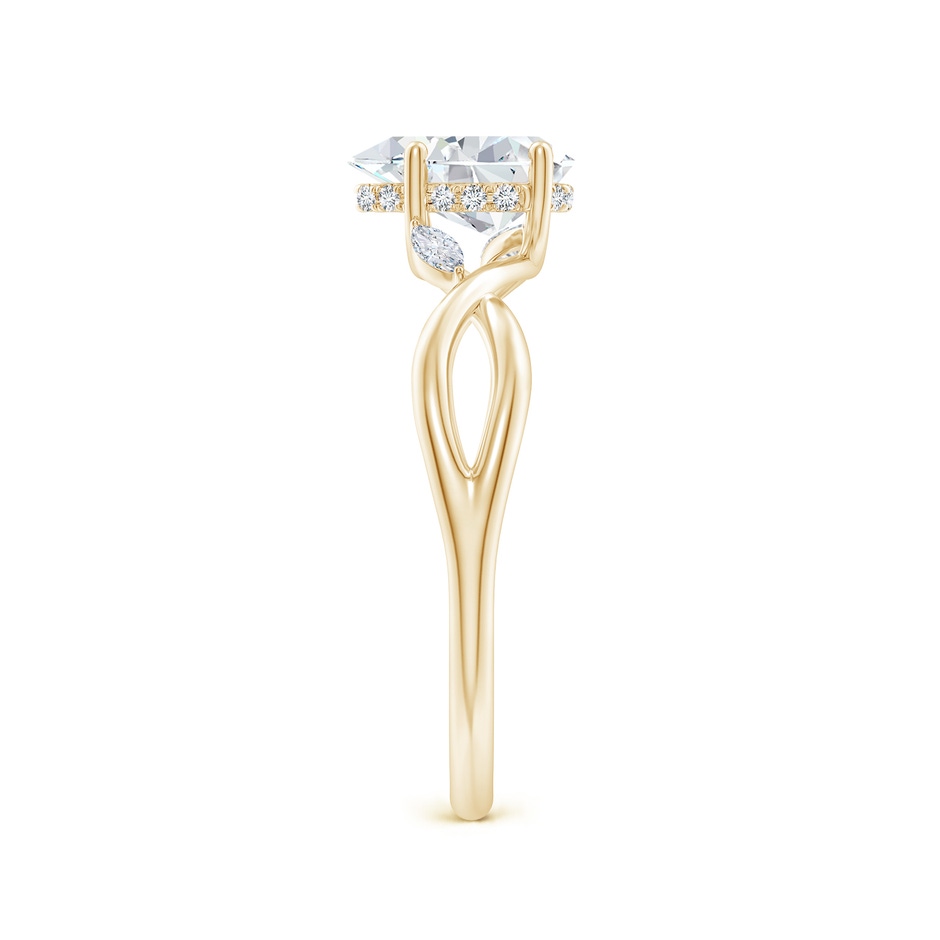 7.7x5.7mm FGVS Lab-Grown Nature-Inspired Pear Diamond Hidden Halo Engagement Ring in Yellow Gold side 299