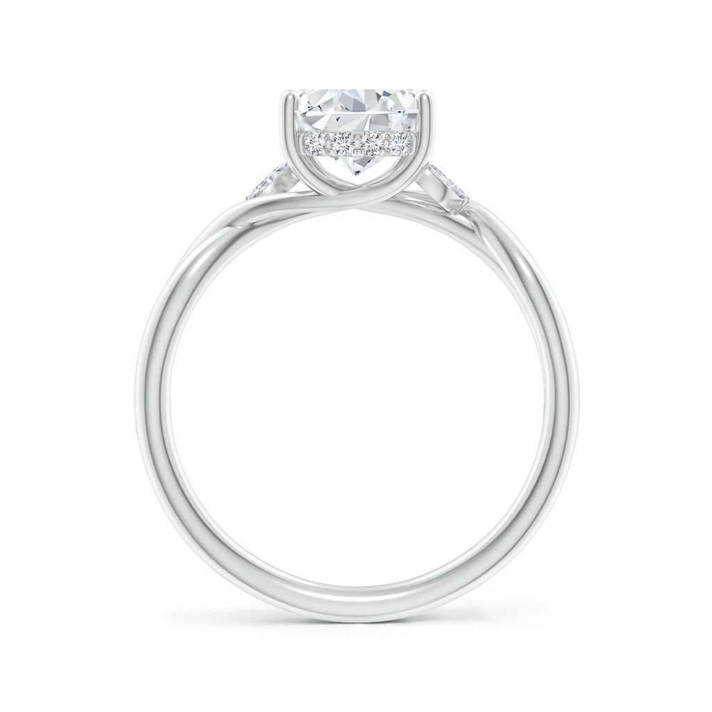 9x7mm FGVS Lab-Grown Nature-Inspired Pear Diamond Hidden Halo Engagement Ring in White Gold - side 199
