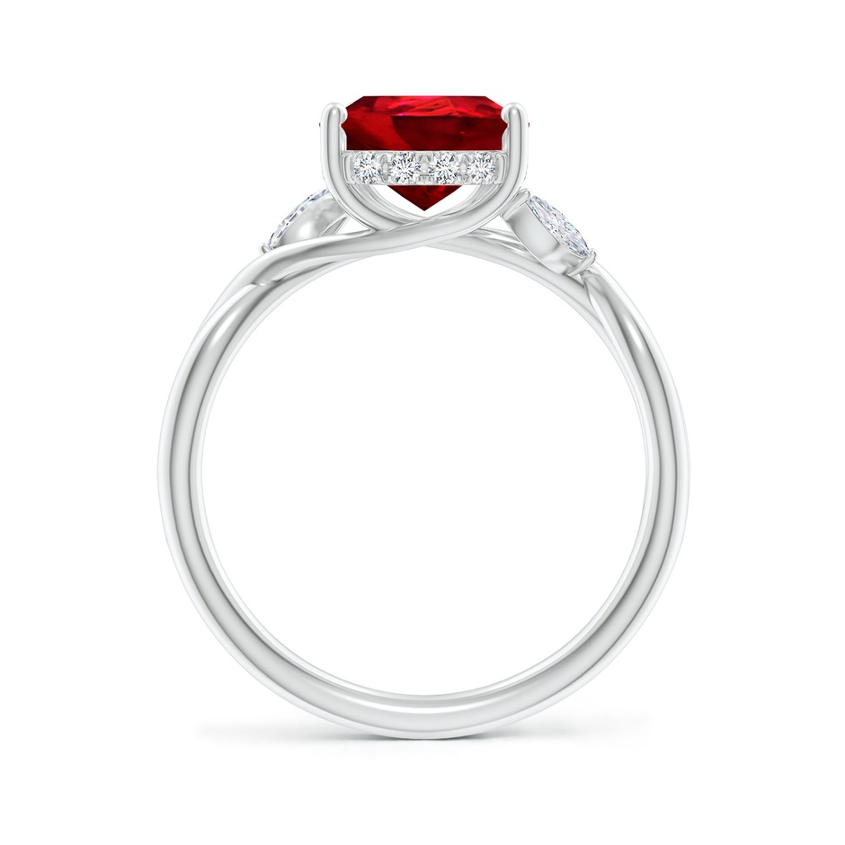 10x8mm Labgrown Lab-Grown Nature-Inspired Pear Ruby Hidden Halo Engagement Ring in White Gold side 199