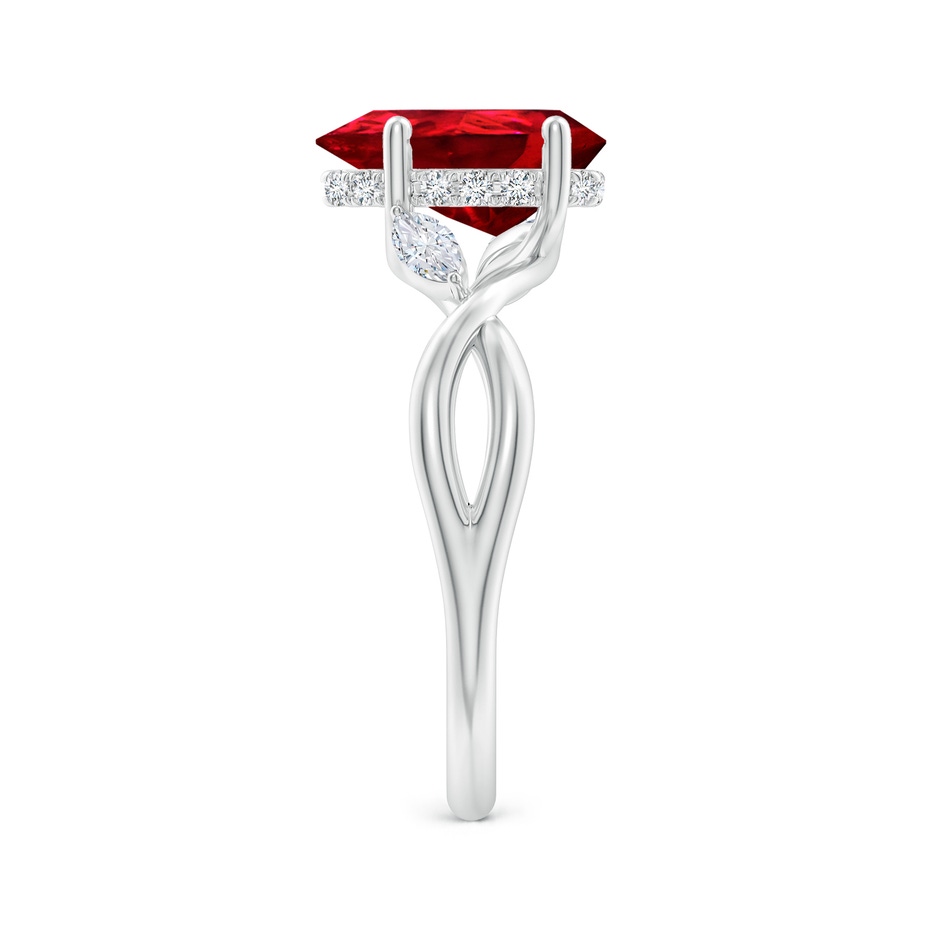 10x8mm Labgrown Lab-Grown Nature-Inspired Pear Ruby Hidden Halo Engagement Ring in White Gold side 299