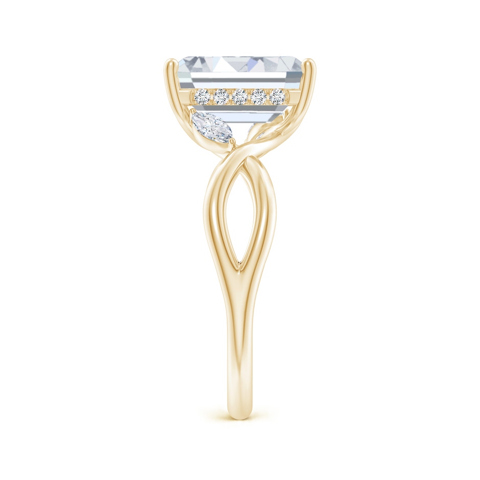 10x7.5mm FGVS Lab-Grown Nature-Inspired Emerald-Cut Diamond Hidden Halo Engagement Ring in Yellow Gold side 299