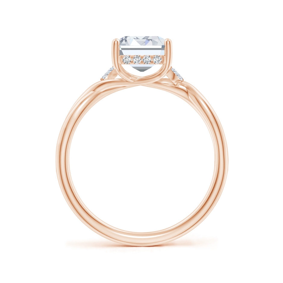 8.5x6.5mm FGVS Lab-Grown Nature-Inspired Emerald-Cut Diamond Hidden Halo Engagement Ring in Rose Gold side 199