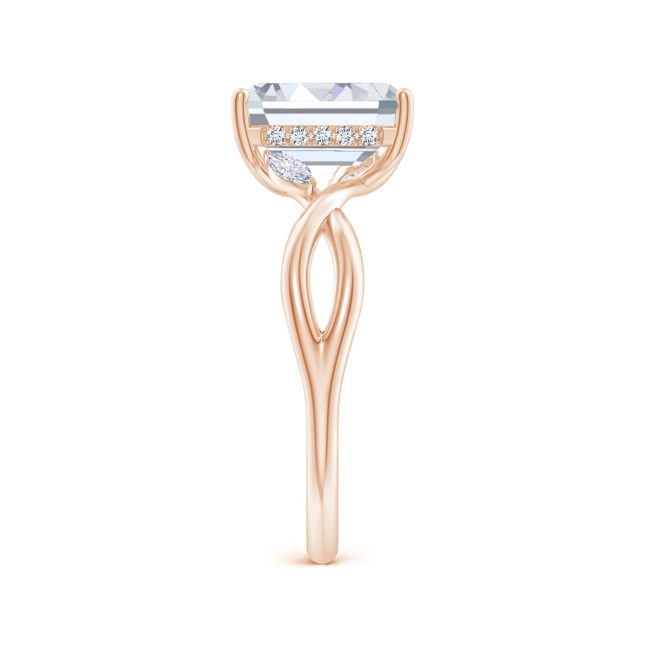 8.5x6.5mm FGVS Lab-Grown Nature-Inspired Emerald-Cut Diamond Hidden Halo Engagement Ring in Rose Gold side 299