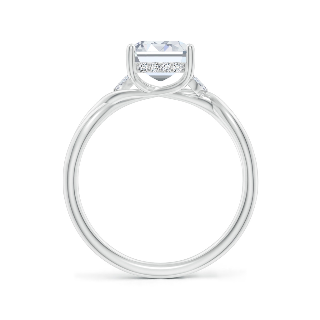 8.5x6.5mm FGVS Lab-Grown Nature-Inspired Emerald-Cut Diamond Hidden Halo Engagement Ring in White Gold - side 199