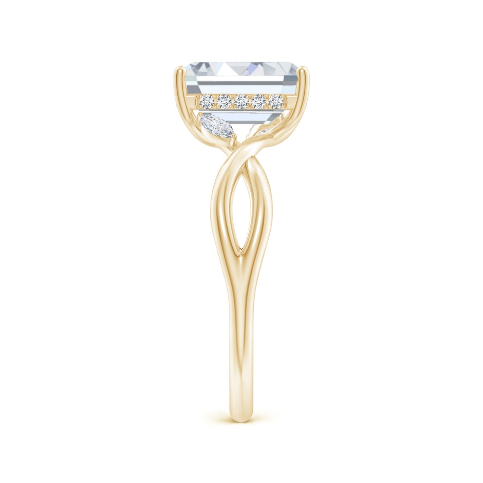 8.5x6.5mm FGVS Lab-Grown Nature-Inspired Emerald-Cut Diamond Hidden Halo Engagement Ring in Yellow Gold side 299