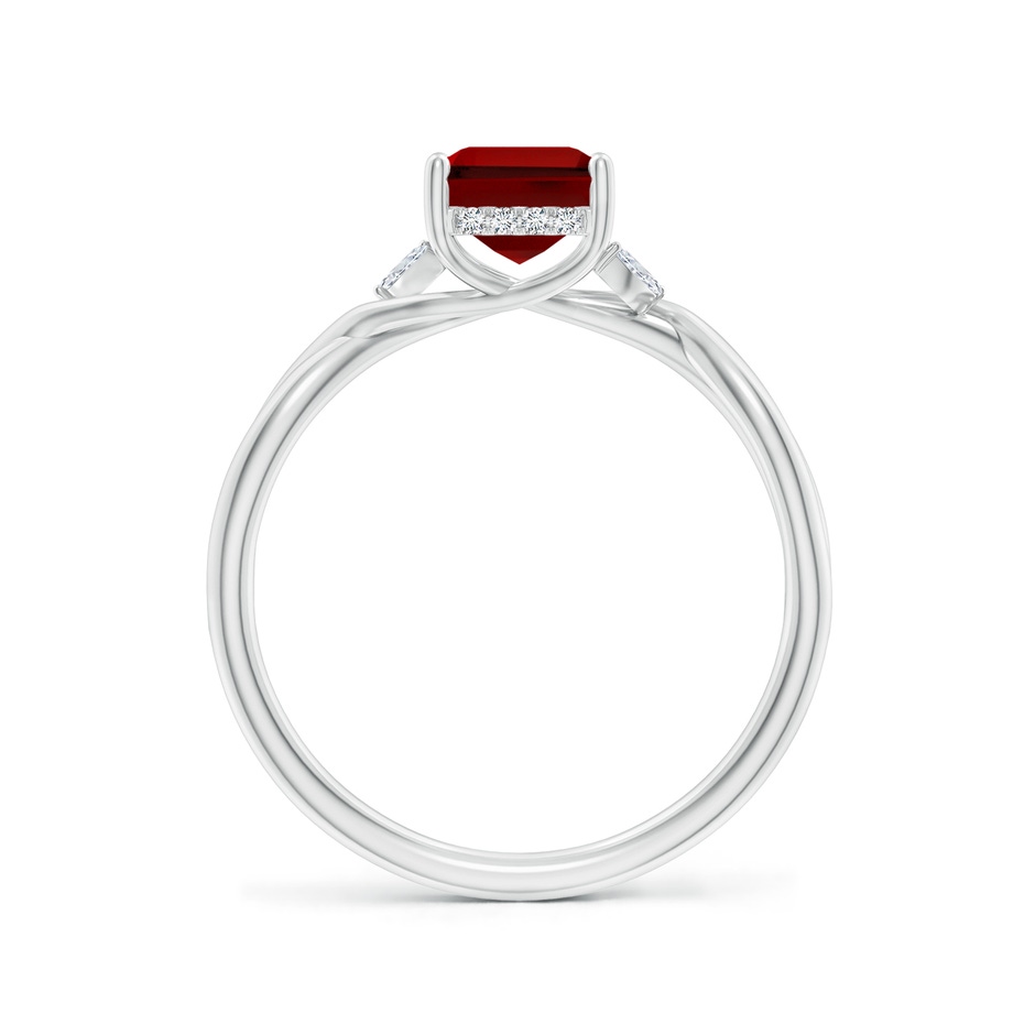 8x6mm Labgrown Lab-Grown Nature-Inspired Emerald-Cut Ruby Hidden Halo Engagement Ring in White Gold side 199