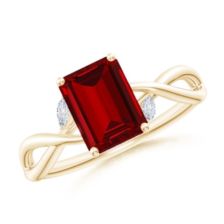Emerald Cut Lab-Grown Lab Grown Ruby