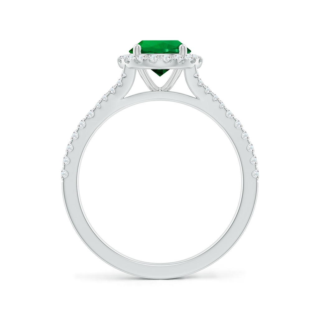 6.5mm Labgrown Lab-Grown Round Emerald Halo Split Shank Engagement Ring in White Gold Side 199