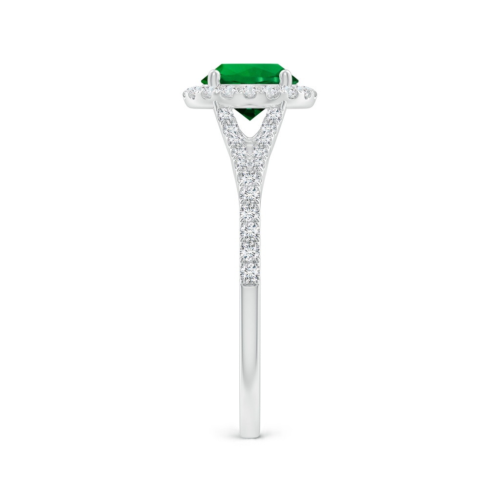 6.5mm Labgrown Lab-Grown Round Emerald Halo Split Shank Engagement Ring in White Gold Side 299